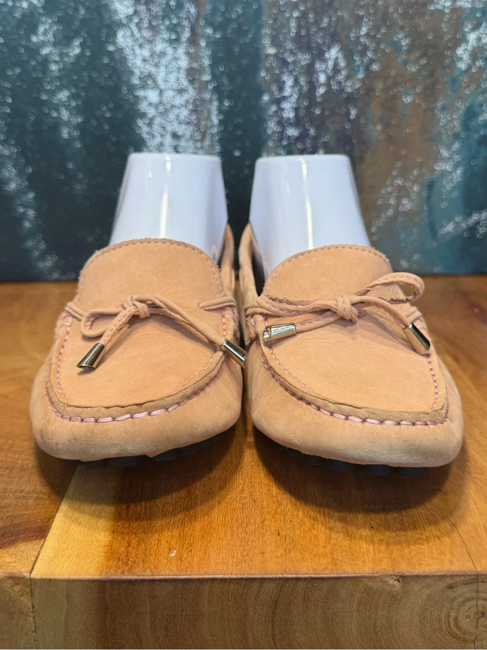 Mercanti Fiorentini Classic Driving Loafers Pink Suede Size 7.5